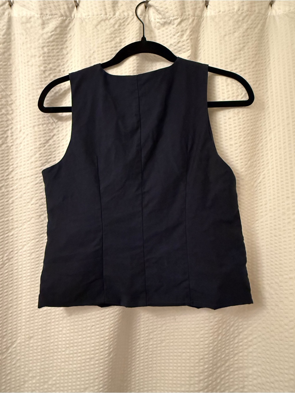 Massimo Tutti Linen Cotton Navy Blue Vest Sz US 4 EUR 36 Sleeveless Chic - Picture 9 of 9